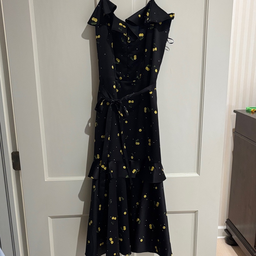 Fun Black and Yellow lemon dot Dress